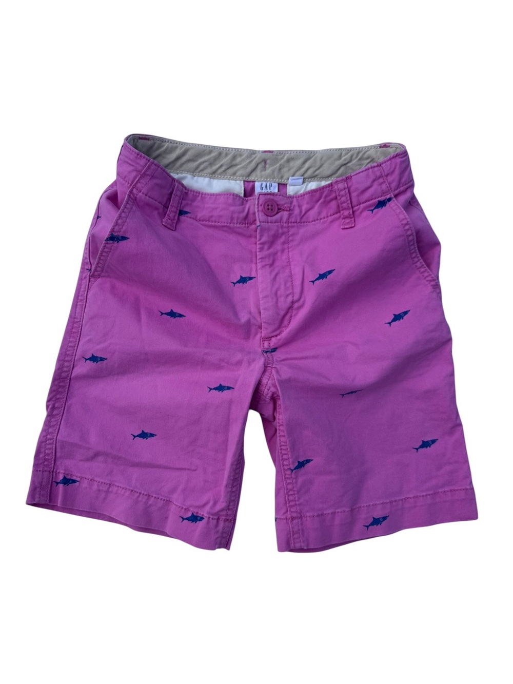 GAP  Pink Shorts with Navy Shark faded print
